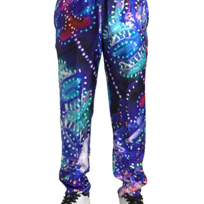 Dolce & Gabbana Multicolor Silk Jogger Pants