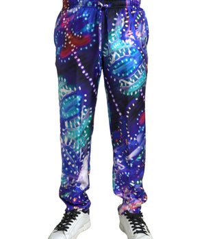 Dolce & Gabbana Multicolor Printed Silk Men Trouser Pants