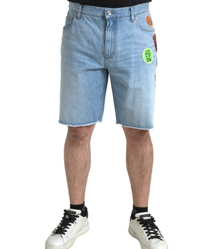 Dolce & Gabbana Light Blue Cotton Men Bermuda Denim Shorts