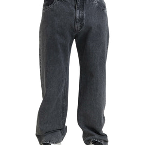 Dolce &amp; Gabbana Elegant Dark Gray Straight Denim Jeans