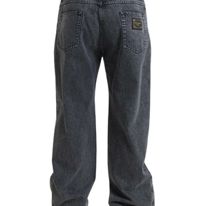 Dolce & Gabbana Elegant Dark Grey Straight Denim Jeans