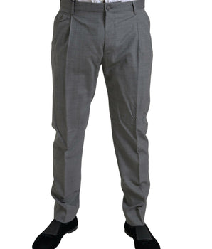 Dolce & Gabbana Gray Wool Chino Skinny Men Dress Trouser Pants