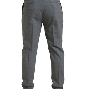 Dolce &amp; Gabbana Elegant Skinny Wool Dress Pants in Gray