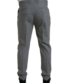 Dolce & Gabbana Gray Wool Chino Skinny Men Dress Trouser Pants