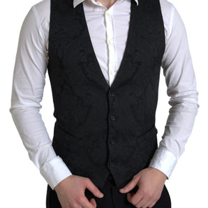 Dolce &amp; Gabbana Elegant Black Formal Dress Vest