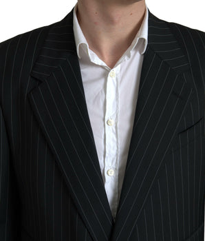Dolce & Gabbana Black Stripe Single Breasted SICILIA Blazer