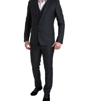 Dolce & Gabbana Black 3 Piece Single Breasted MARTINI Suit