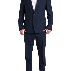 Dolce &amp; Gabbana Elegant Blue Martini Slim Fit Two-Piece Suit