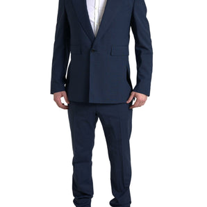 Dolce &amp; Gabbana Elegante traje de dos piezas azul slim fit