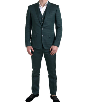 Dolce & Gabbana Green 3 Piece Single Breasted MARTINI Suit