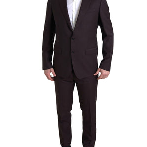 Dolce & Gabbana Maroon Martini Slim Fit 2-Piece Suit