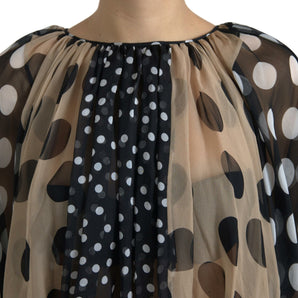 Dolce & Gabbana Elegant Polka Dot Silk Blouse