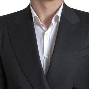 Dolce &amp; Gabbana Sleek Gray Slim Fit Double Breasted Suit