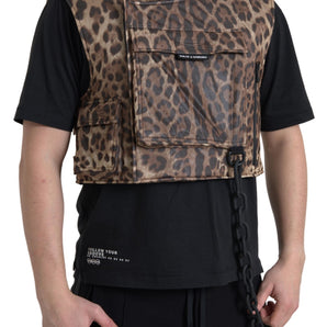 Dolce &amp; Gabbana Silk Leopard Vest Exclusive Sportswear