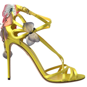 Dolce &amp; Gabbana Enchanting Yellow Ankle Strap Sandals