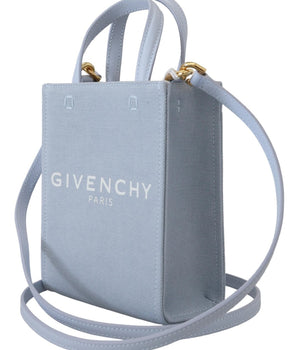 Givenchy Blue Coated Canvas Vertical Cloud Mini Shoulder Bag