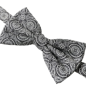 Dolce & Gabbana Elegant Black & White Silk Bow Tie