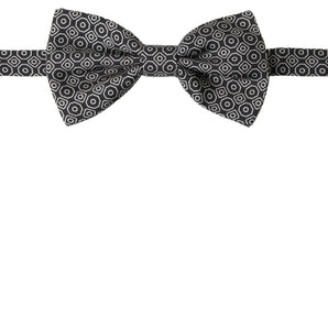 Dolce &amp; Gabbana Elegant Black and White Silk Bow Tie