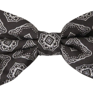 Dolce & Gabbana Elegant Silk Tied Bow Tie in Black & White