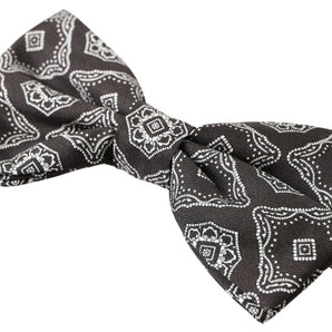 Dolce &amp; Gabbana Elegant Silk Tied Bow Tie in Black &amp; White