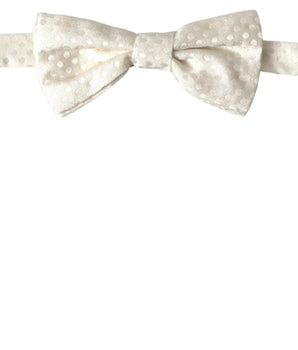 Dolce & Gabbana Ivory Fantasy Pattern Adjustable Neck Papillon Bow Tie