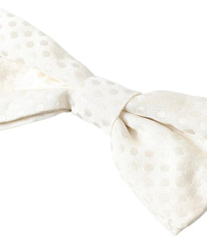 Dolce & Gabbana Ivory Fantasy Pattern Adjustable Neck Papillon Bow Tie