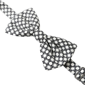 Dolce & Gabbana Elegant Silk Black and White Circle Bow Tie