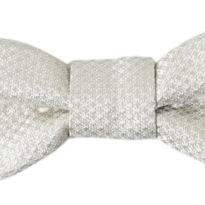 Dolce &amp; Gabbana Elegant Ivory Silk Bow Tie