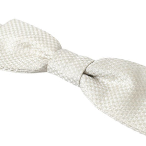 Dolce & Gabbana Elegant Ivory Silk Bow Tie