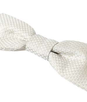 Dolce &amp; Gabbana Ivory Silk Adjustable Neck Papillon Men's Bow Tie
