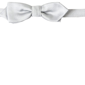 Dolce &amp; Gabbana Elegant Silk Bow Tie in Gray