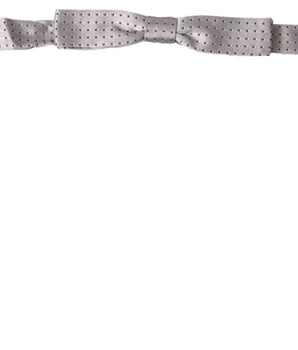 Dolce & Gabbana Gray Dotted Silk Adjustable Men Neck Papillon Bow Tie