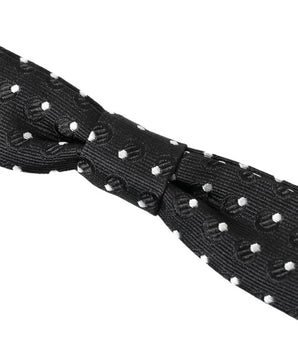 Dolce & Gabbana Black Polka Dot Silk Adjustable Men Neck Papillon Bow Tie
