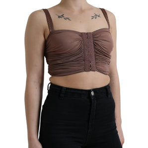 Dolce &amp; Gabbana Elegant Cropped Silk Blend Top