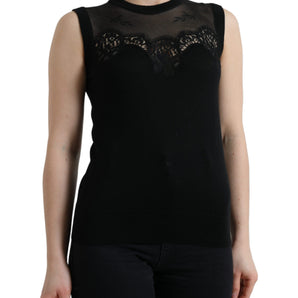 Dolce & Gabbana Elegant Lace Trim Sleeveless Tank Top