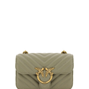 PINKO Chic Mini Love Bell Shoulder Bag in Noce Green