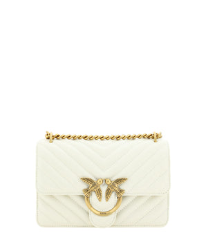 PINKO Elegant White Mini Love Shoulder Bag