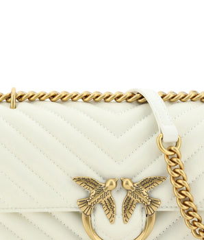 PINKO Elegant White Mini Love Shoulder Bag
