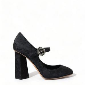 Dolce &amp; Gabbana Zapatos de tacón Mary Jane con brocado negro elegante