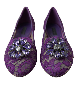 Dolce &amp; Gabbana Zapatos planos Vally elegantes con encaje floral