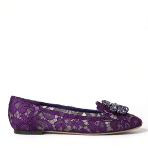 Dolce &amp; Gabbana Elegant Floral Lace Vally Flat Shoes