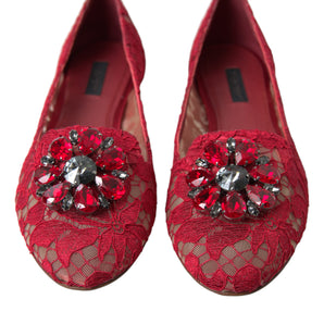 Dolce & Gabbana Elegant Floral Lace Vally Flats