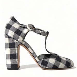 Dolce &amp; Gabbana Chic Gingham T-Strap Pumps: Timeless Mary Jane Heels