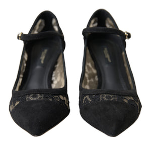 Dolce &amp; Gabbana Elegantes tacones de encaje Taormina negros