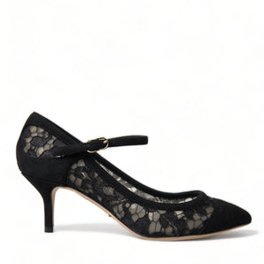 Dolce & Gabbana Elegant Black Taormina Lace Heels