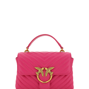 PINKO Chic Pink Quilted Leather Mini Handbag