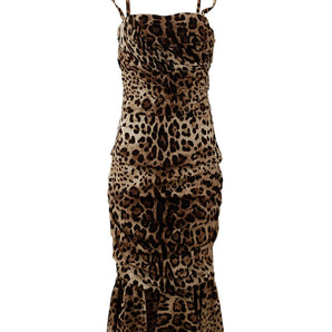 Dolce &amp; Gabbana Elegant Leopard Print Cady Dress