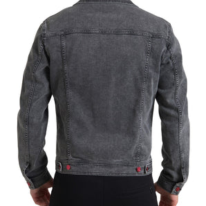 Dolce &amp; Gabbana Elegant Gray Stretch Denim Jacket