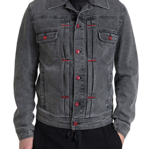 Dolce &amp; Gabbana Elegant Gray Stretch Denim Jacket