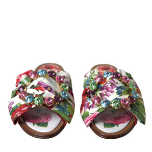 Dolce & Gabbana Exquisite Floral Print Flat Sandals